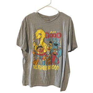 Sesame Street "All Good In The Neighborhood" Gray T-Shirt Large 42/44 #C-6-2